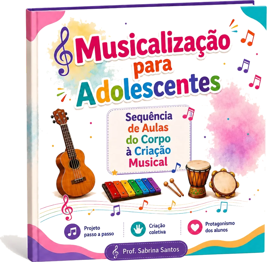 Capa do guia Musicalização para Adolescentes, do corpo à criação musical