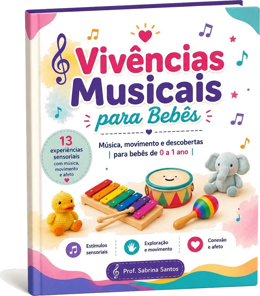 Capa do ebook Vivências Musicais para Bebês, para bebês de 0 a 1 ano